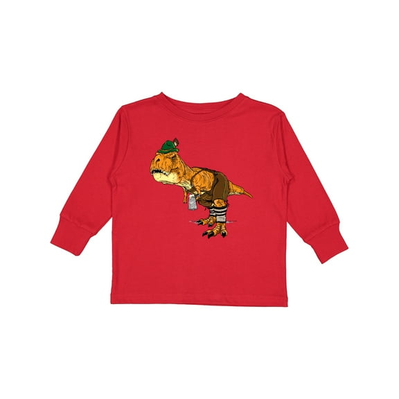 Inktastic T-Rex King of Oktoberfest Boys or Girls Long Sleeve Toddler T-Shirt