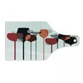 thumbnail image 1 of Wine Cutting Board, Abstract Drink Glasses Silhouettes Dots Alcohol Theme Modern, Decorative Tempered Glass Cutting and Serving Board, Wine Bottle Shape, Red Grey Black, by Ambesonne, 1 of 1