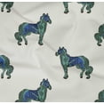 thumbnail image 4 of oneOone Organic Cotton Poplin Twill Fabric Horse Block Print Fabric By Yard 42 Inch Wide, 4 of 4