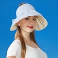 thumbnail image 7 of HONHUZH Summer Hats Womens Wide Brim Sun Hat Foldable Ponytail Hole Summer Beach Travel Cap, 7 of 7