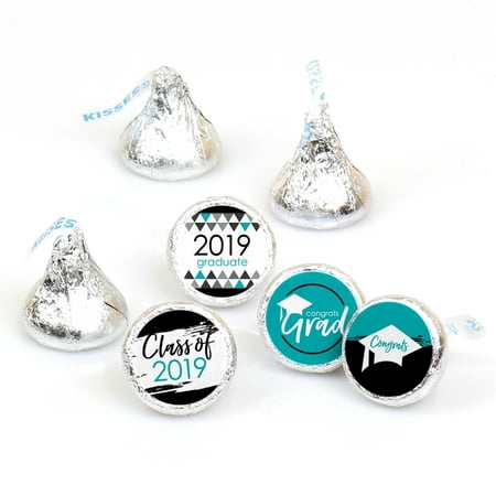 Teal Grad - Best is Yet to Come - Turquoise 2019 Graduation Party Round Candy Sticker Favors - Labels Fit Hershey's
