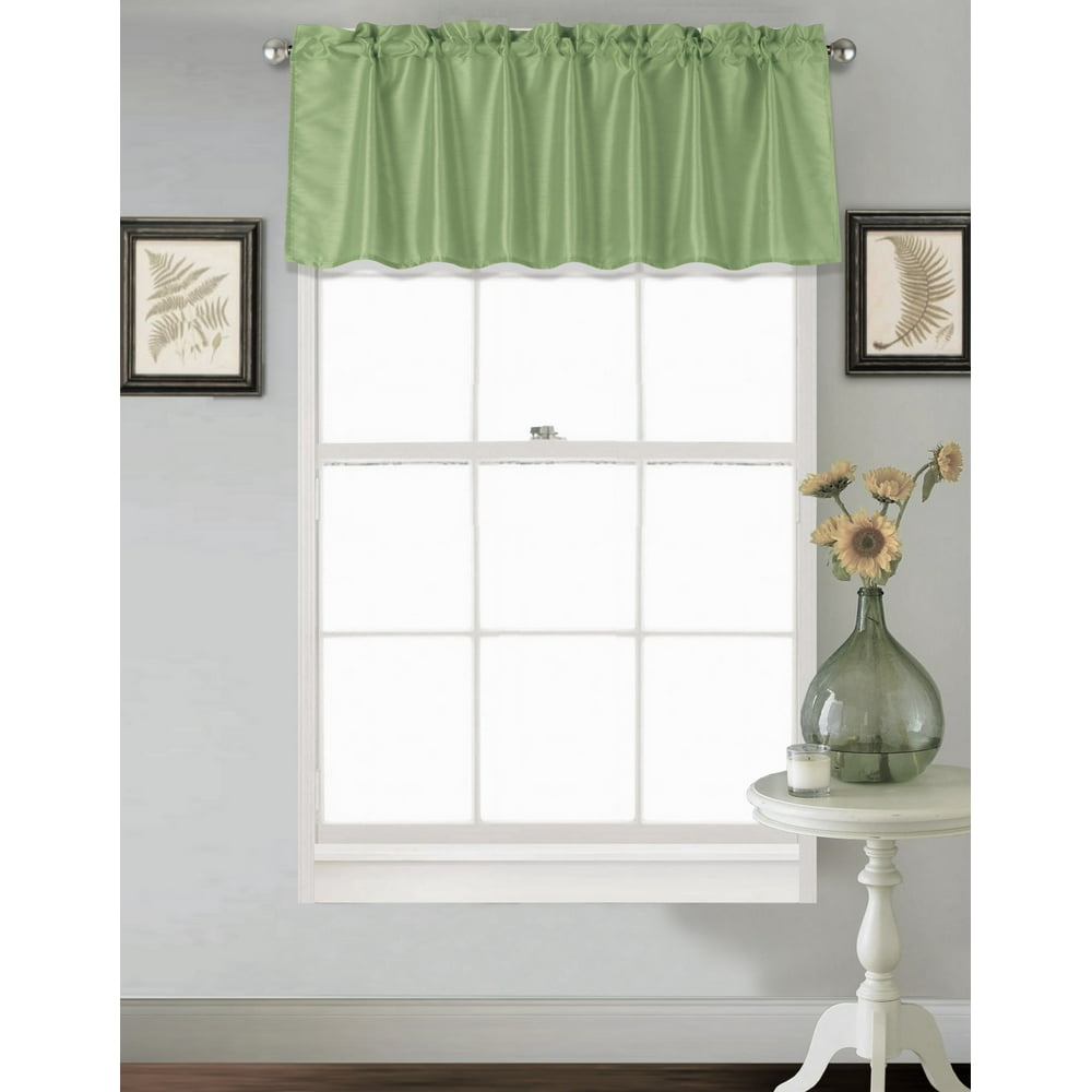 (V16) SAGE GREEN 1PC Elegant Straight Sheer Rod Pocket Swag Waterfall