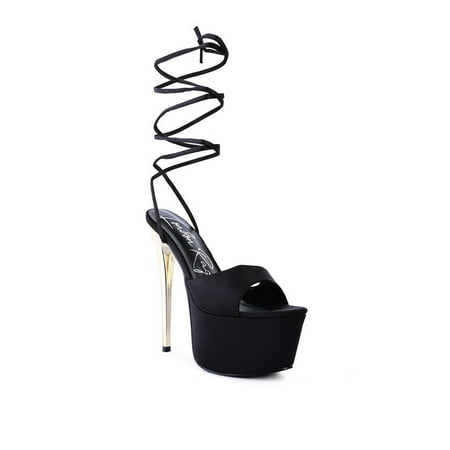 

PASSION DRAMATIC PLATFORM LACE UP HEEL SANDALS