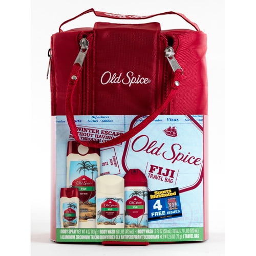 Old Spice Fiji Travel Bag Gift Set with Bonus Sports Illustrated