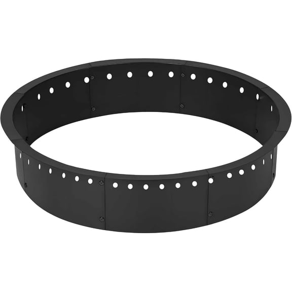 QinaQin 36 Inch Smokeless Fire Pit,Made of Carbon Steel,Outdoor Round Garden Fire Pit with Ventilation Holes,DIY Campfire Ring,Black