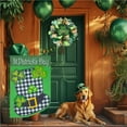 thumbnail image 4 of St. Patricks Day 3D Garden Flag Blackout Double Sided 12×18 Inch,Saint Patricks Green Lucky Shamrock Buffalo Plaid Hat Sign Small Flags Holiday Outdoor Yard Decoration, 4 of 6