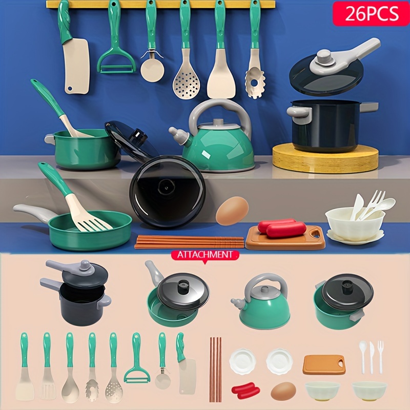 Cuisine Enfant Melissa & Doug - Set De Casseroles Et Poêles En Inox 8 Pièces - Jeu D'imitation 3-8 Ans