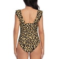 thumbnail image 5 of Goofa Leopard Print Print Women's Ruffled One Piece Swimsuit V Neck, 5 of 7