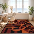 thumbnail image 3 of Design&I 6'x9' Ultra Soft Area Rug, Orange Black Geometric Art Bold Abstract Shapes with Modern Flair Fluffy Washable Non Shedding for Guest Room Bedroom Living Room, 3 of 3