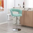 thumbnail image 3 of AOEYU Wide Bar Stool, Modern PU Leather Adjustable Swivel Counter Height Barstool with Hollow Back, Comfortable Upholstered Seat, Ideal for Kitchen, Dining, and Home Bars (Mint Green), 3 of 10