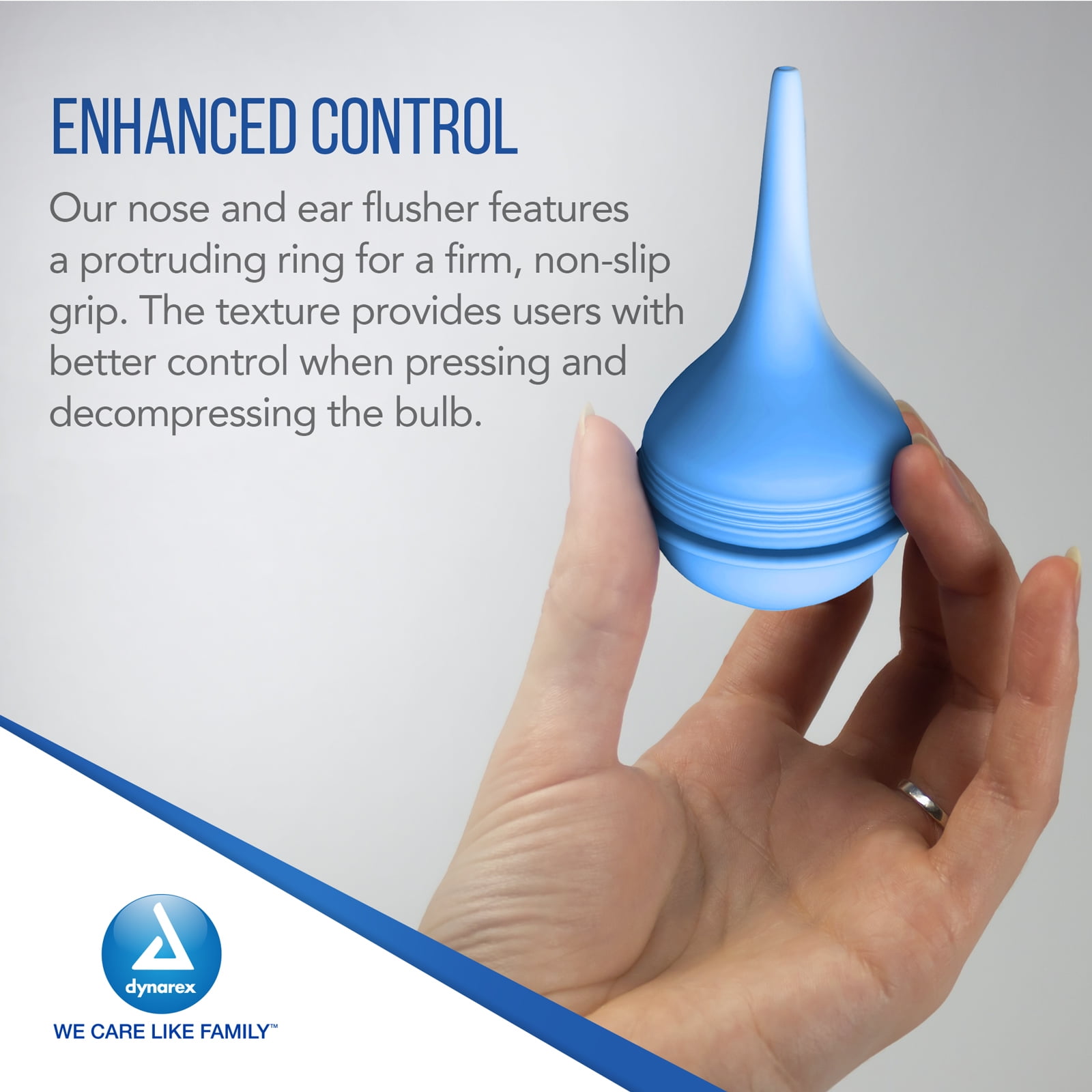 Dynarex Sterile Ear/Ulcer Bulb Syringe - Sterile & Non-Latex Rubber Squeeze Irrigation Bulb for Ear Canal, Nose - 2 oz. Capacity, 50 Bulbs Per Case