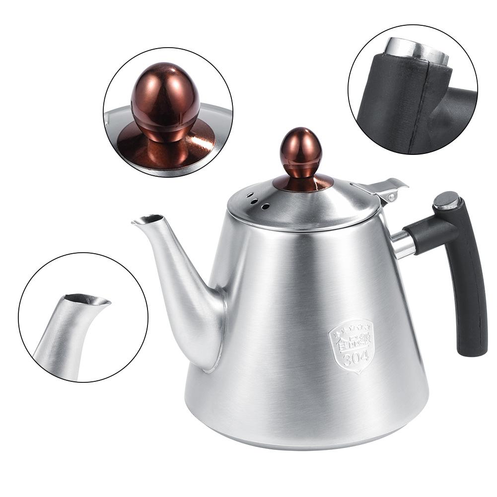 1.2L Stainless Steel Stove-top Teapot or Tea Coffee Pot/Kettle with Heat Resistant Silicone Handle for Convenient Filling and Cleaning Matte Stovetop Teapot 