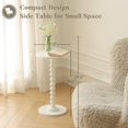 thumbnail image 4 of Round Side Table, Small Drink Table for Small Spaces, Modern Accent End Table Nightstand with Solid Wood Leg for Living Room, Bedroom, Corners, and Office (White), 4 of 14
