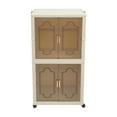 thumbnail image 6 of Beige Plastic 66*42*132cm 2-Story Folding Storage Cabinet Storage Cabinet Wheeled Household Mobile Wardrobe Storage Box, 6 of 10
