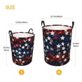 thumbnail image 3 of Fotbe Red Blue White Stars Cesto de Ropa con Asas, Cesto Impermeable de Gran Capacidad, Bolsa de Lavado para Dormitorio, Cesto de Ropa con Ruedas y Asas-Medium, 3 of 6