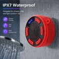 thumbnail image 4 of STARBIAO IPX7 Waterproof Shower Bluetooth Speaker, Portable Wireless Speaker with Suction Cup, Bluetooth 5.3, LED Clock, RGB Light, FM Radio, TWS Pairing, 360° Sound, Red, 4 of 11