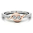 thumbnail image 2 of Dazzlingrock Collection 0.20 Carat (ctw) 14K White & Round Diamond Two Stone Engagement Ring 1/5 CT, Rose Gold, Size 8, 2 of 3
