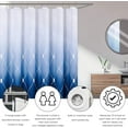 thumbnail image 6 of Shower Curtains Navy Blue Shower Curtain Blue Ombre Shower Curtain Set with Hooks Water Repellent White Shower Curtain Linen Fabric Shower Curtains for Bathroom Bathtub Hotel, 72x72 inch, Navy Blue, 6 of 6