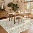 thumbnail image 3 of Garvee 8'x10' Vintage Floral Area Rug Washable Botanical Carpet, Non Slip Boho Indoor Rug for Living Room Bedroom Home Office, Beige Pink, 3 of 7