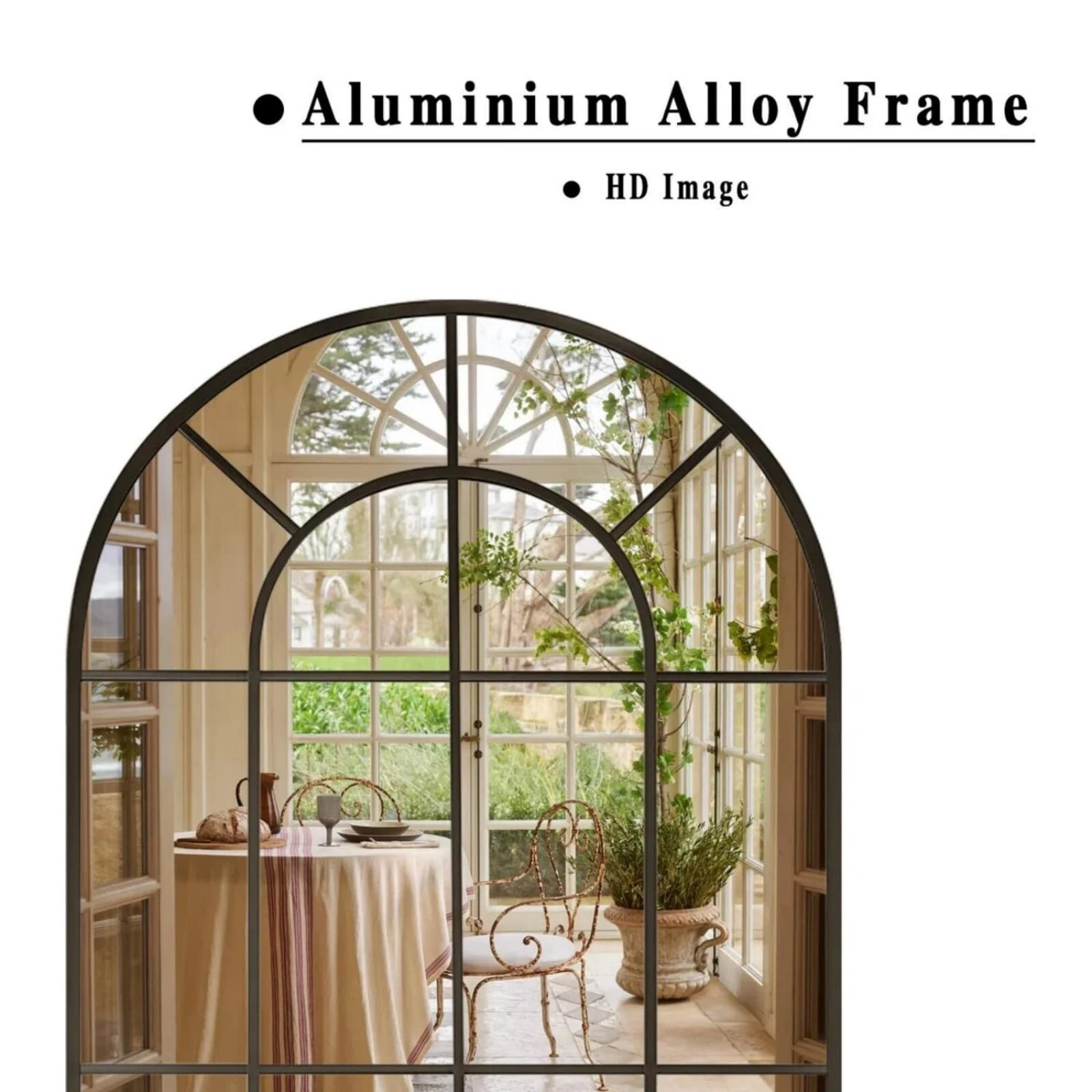 AUROMIR 71"x30" Windowpane Full Length Wall-Mounted Floor Mirror, Black