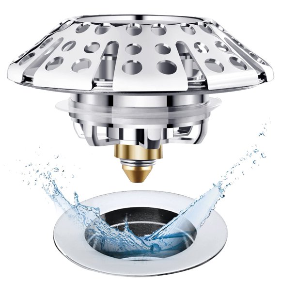 Tapón universal para desagüe de bañera AzWzz de 37-50 mm con sistema pop-up