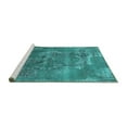 thumbnail image 2 of Ahgly Company Machine Washable Indoor Rectangle Oriental Turquoise Blue Industrial Area Rugs, 3' x 5', 2 of 4