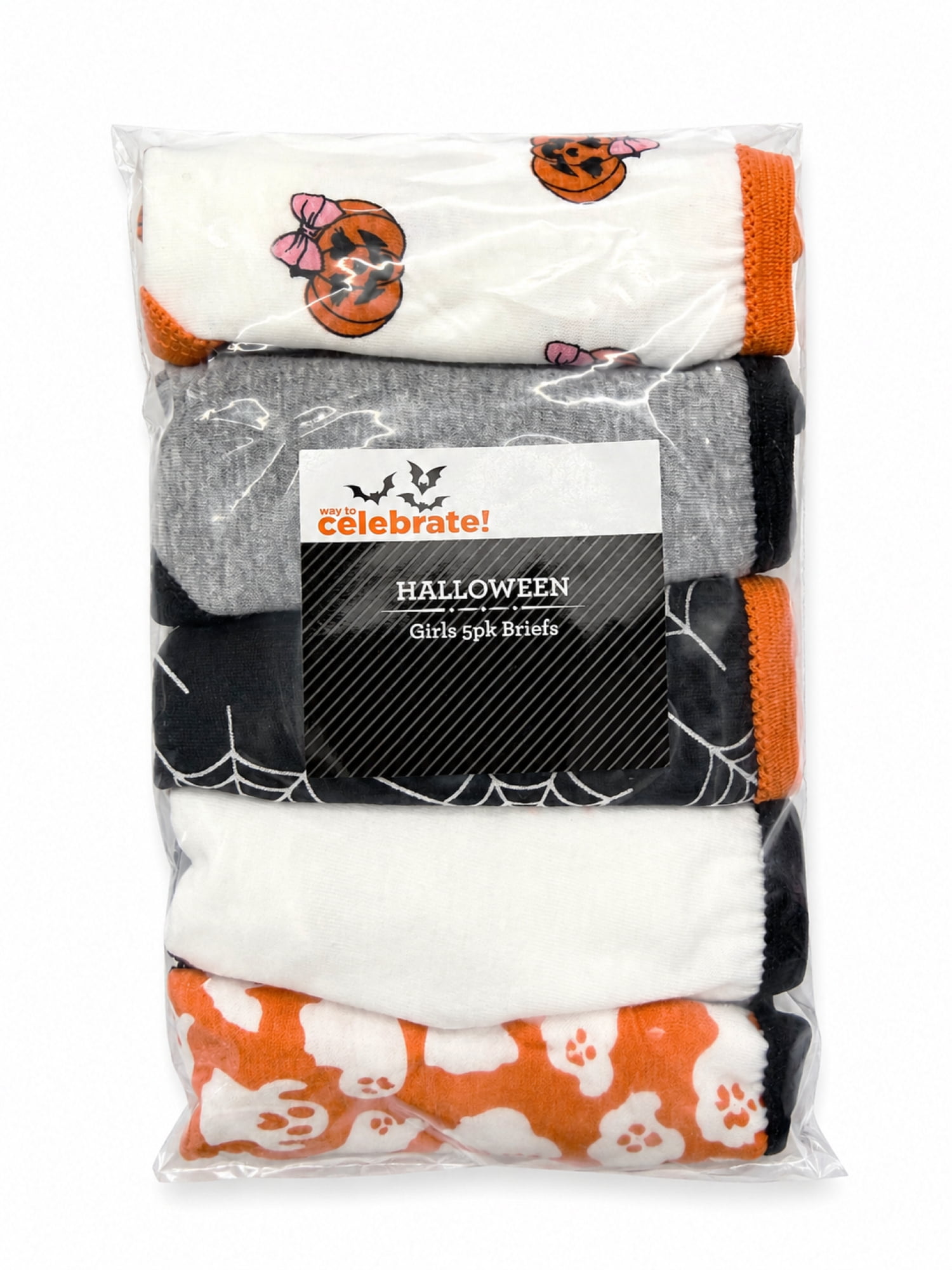 Ways to Celebrate Girls Halloween Underwear, 5-pack Briefs, Sizes 4-23
