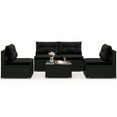 thumbnail image 1 of Gymax 5 PCS Patio Furniture Set w/ Seat & Back Cushions Tempered Glass Tabletop Black, 1 of 9