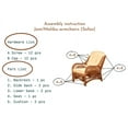 thumbnail image 6 of SK New Interiors Malibu Set of 2 Natural ECO Rattan Wicker Lounge Chairs, Loveseat w/ Burgundy Cushion and Coffee Table w/Glass Handmade, Colonial, 6 of 6