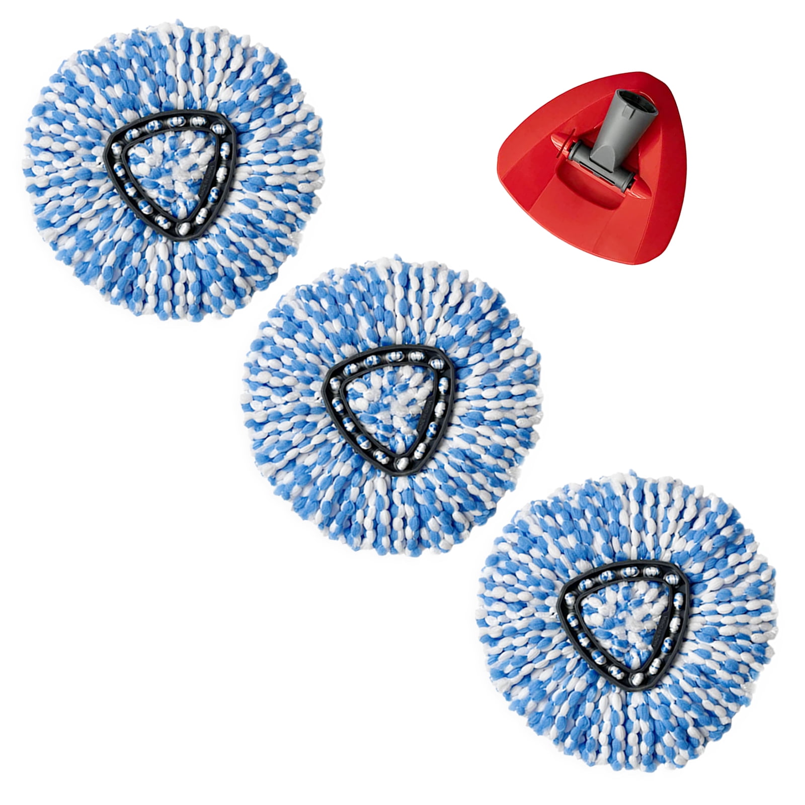 XHMAXE 3 Packs Spin Mop Replacement Head with 1 Mop Base, Fit for