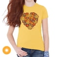 thumbnail image 2 of Del Sol Youth Girls Crew Tee - I Heart Flowers, Butter T-Shirt - Changes from Purple to Vibrant colors in the Sun - 100% Combed, Ring-Spun Cotton, Short Sleeve, 2 of 3