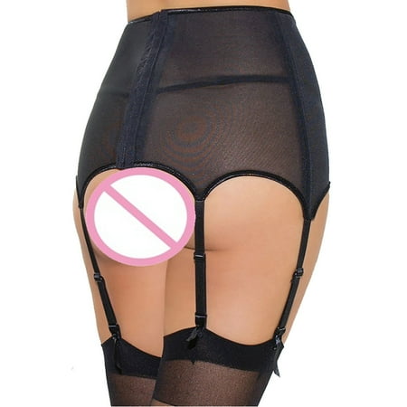 

Lingerie for Women Lace Perspective Thigh-Highs Garter Belt Suspender Lingerie S Black