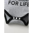 thumbnail image 4 of Newborn Baby Boy Clothes Letter Long Sleeve Romper + Pants + Hat 3PCS Outfits Set Black 0-3 Months, 4 of 6