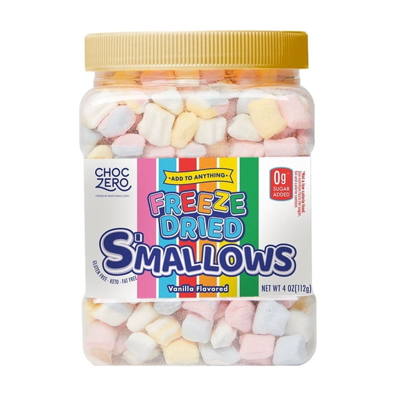 ChocZero Freeze-Dried Marshmallows, Sugar Free, Keto Friendly, 4 oz Jar