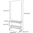 thumbnail image 3 of TFCFL Clothing Rack with Storage Mesh Shelf & Casters, Portable Garment Rack with Wheels, Metal Sturdy Rolling Clothing Racks for Home Bedroom Laundry Small Place Entryway (White), 3 of 18