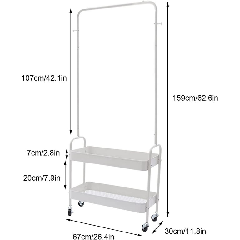 Clothing Rack, Portable Hanging Storage Organizer Garment Rack