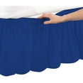 thumbnail image 2 of 600-TC Pima Cotton Universal Wrap Around Bed Skirt Short Queen (60" x 75") Size, Easy Fit 1-PC Bed Skirt Luxury Fabric 3 Sided Coverage 24" Drop Length, Royal Blue, 2 of 5