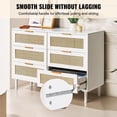 thumbnail image 7 of 6 Drawer Rattan Dresser, Boho Dresser, Rattan Chest of Drawers with Spacious Storage, Natural Rattan Dresser for Bedroom, Living Room & Hallway,Rattan Nightstand with Sturdy Handles&Legs, White, 7 of 7