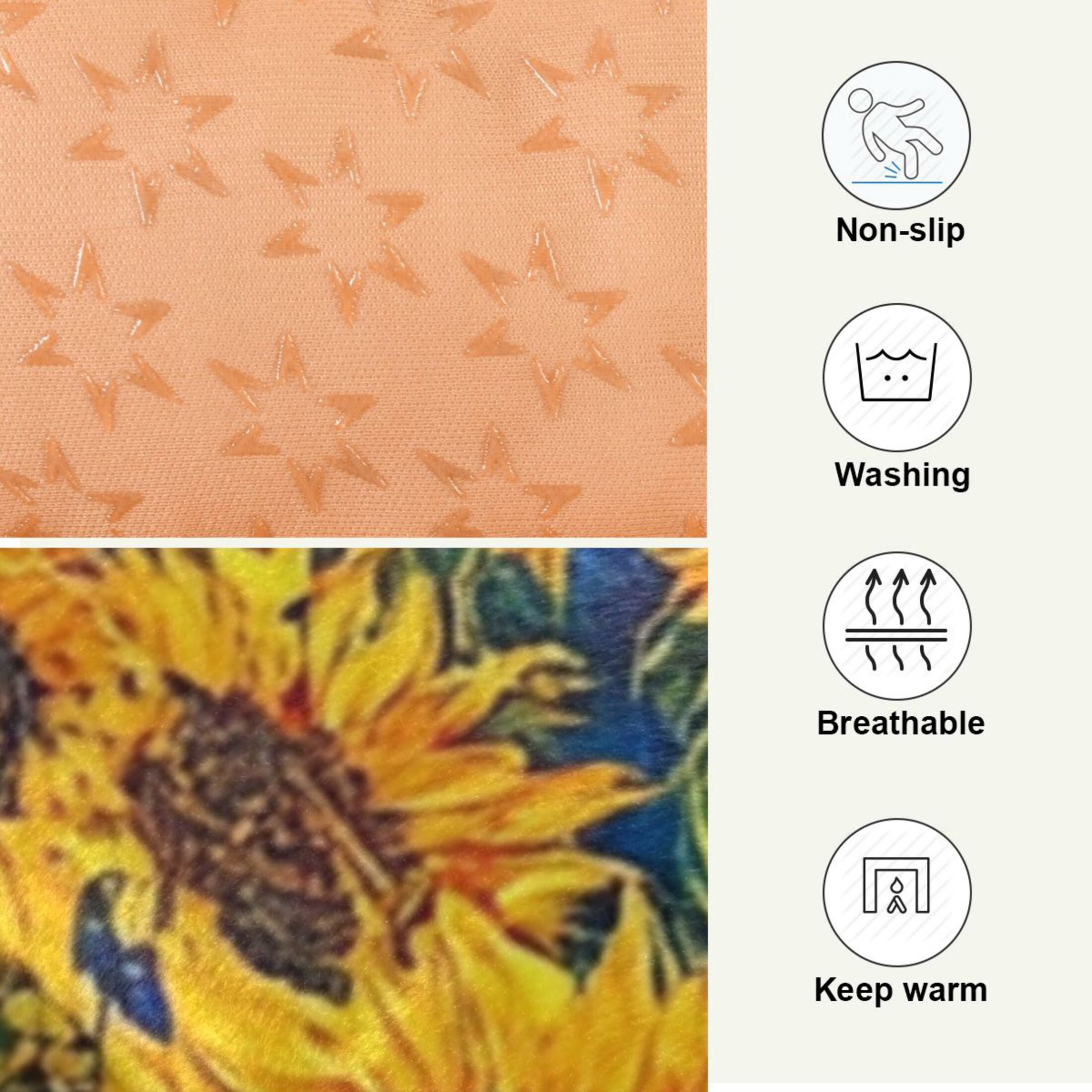 Qxltty Sunflower with Swirling Clouds Ped Pad Wear-resistant and Hard to Bite Through Sleeping Pad for Small Medium Large Dogs Winter Pet Bed 36×24in