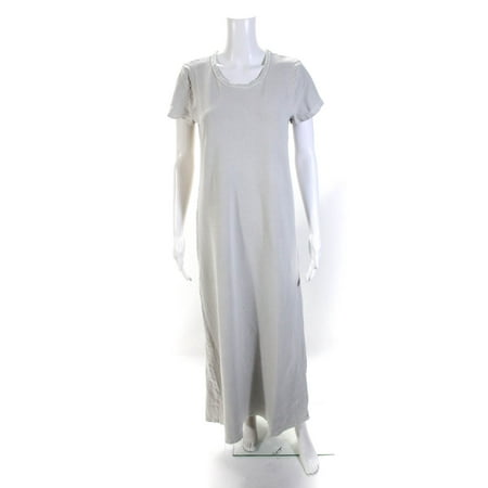 

Pre-owned|Standard James Perse Womens Short Sleeve Scoop Neck Long Shirt Dress White 3
