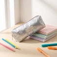 thumbnail image 6 of Pencil Pouch, Cute Bow Design Silver Pen Case Makeup Brush Bag Organizer, Multifunctional Zipper Pouch Stationery Storage Bag Holder, Pencil Case for Little Ones Teenagers Home Office Daily Use, 6 of 7
