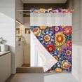 thumbnail image 4 of Spring Flowers No Hook Shower Curtain with Snap in Liner Sunflower Red Purple Flower National Vintage Waterproof Bathroom Shower Curtain with See Through Top Window for Bathtub 72" x 84", 4 of 9