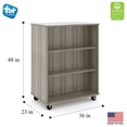 thumbnail image 3 of Tot Mate Open Double Sided 3 Tier Mobile Shelves Wooden Classroom Bookcase, Gray, 36"W x 23"D x 48"H, 3 of 6