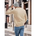 thumbnail image 6 of Coshow Men's Quarter Zip Up Pullover Slim Fit Mock Neck Long Sleeve Sweaters Casual Polo Sweatshirt, 6 of 7