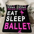 thumbnail image 2 of Feelyou Eat Sleep Ballet Queen Sheet Sets for Girls, Princess Pink Ballet Shoes Flat Sheet, Cartoon Sports Style Queen Fitted Sheet, Microfiber Bedroom Decor, 4pcs, 2 of 7