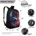 thumbnail image 3 of Jeiento Starry Sky Wolf Backpack for Boys Large Capacity Bookbag Set with Lunchbox Pencil Pouch Elementary School Bag 1st Grade School Supplies 3 in 1 Travel Daypack, 3 of 7