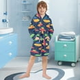 thumbnail image 5 of FORMRS Niños Bathrobe Unisex Hooded Robe Soft Plush Pajamas Sleepwear, Size 2-3T, Rainbow Space Cat, 5 of 7
