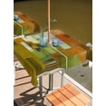 thumbnail image 2 of Outdoor Tablecloth with Umbrella Hole for Patio/Picnic/Party/Camping, Abstract Yellow Waterproof Table Cloth Square Cover Washable, Painting Buildings Geometric Modern Art (54"x 54"), 2 of 8