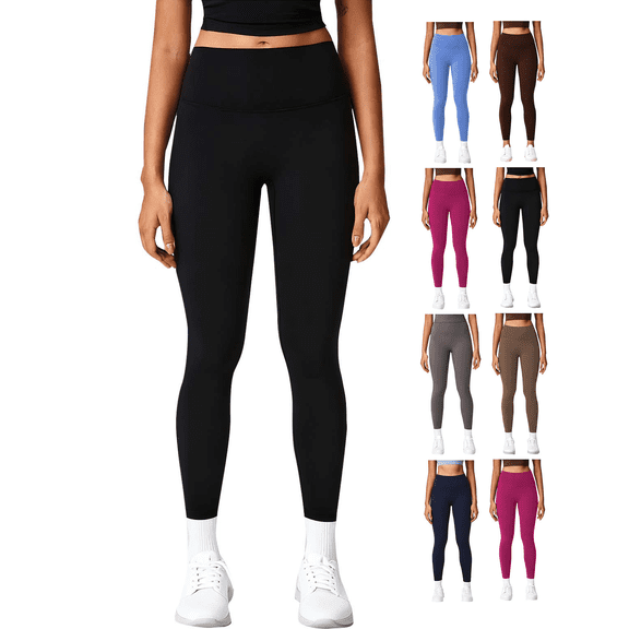 Yoga Pants for Women Solid Color High Waisted Leggings Casual Tummy Control Pants Workout Athletic Daily