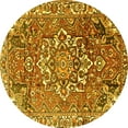 thumbnail image 1 of Ahgly Company Machine Washable Indoor Round Persian Yellow Traditional Area Rugs, 8' Round, 1 of 4